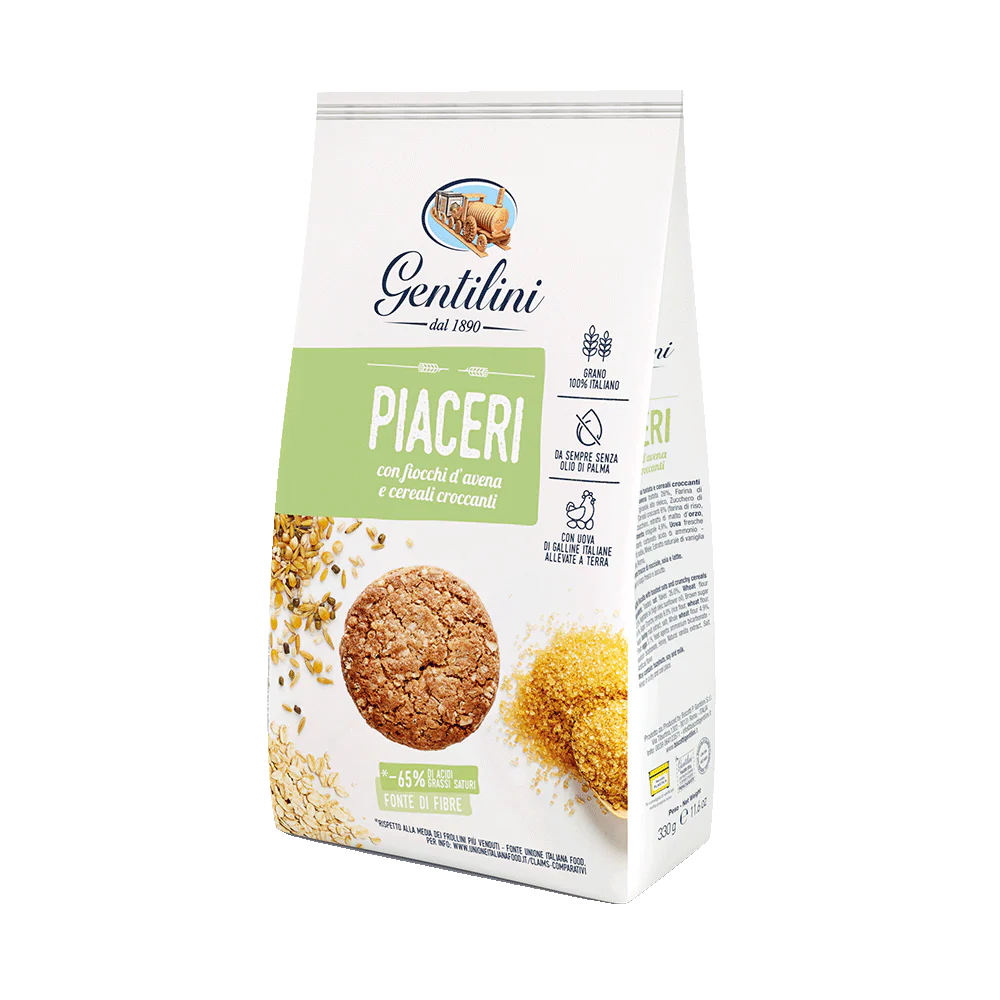 Biscotti Gentilini Piaceri with Toasted Oats and Crunchy Cereals