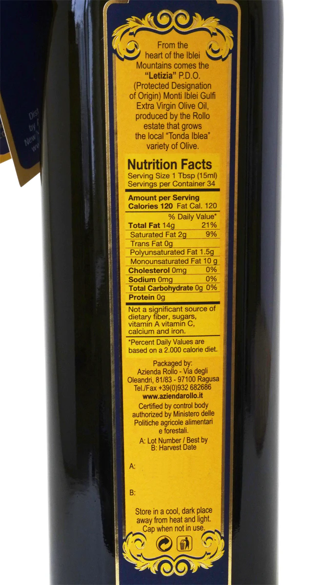 Letizia Monti Iblei D.O.P. Extra Virgin Olive Oil - Image 5