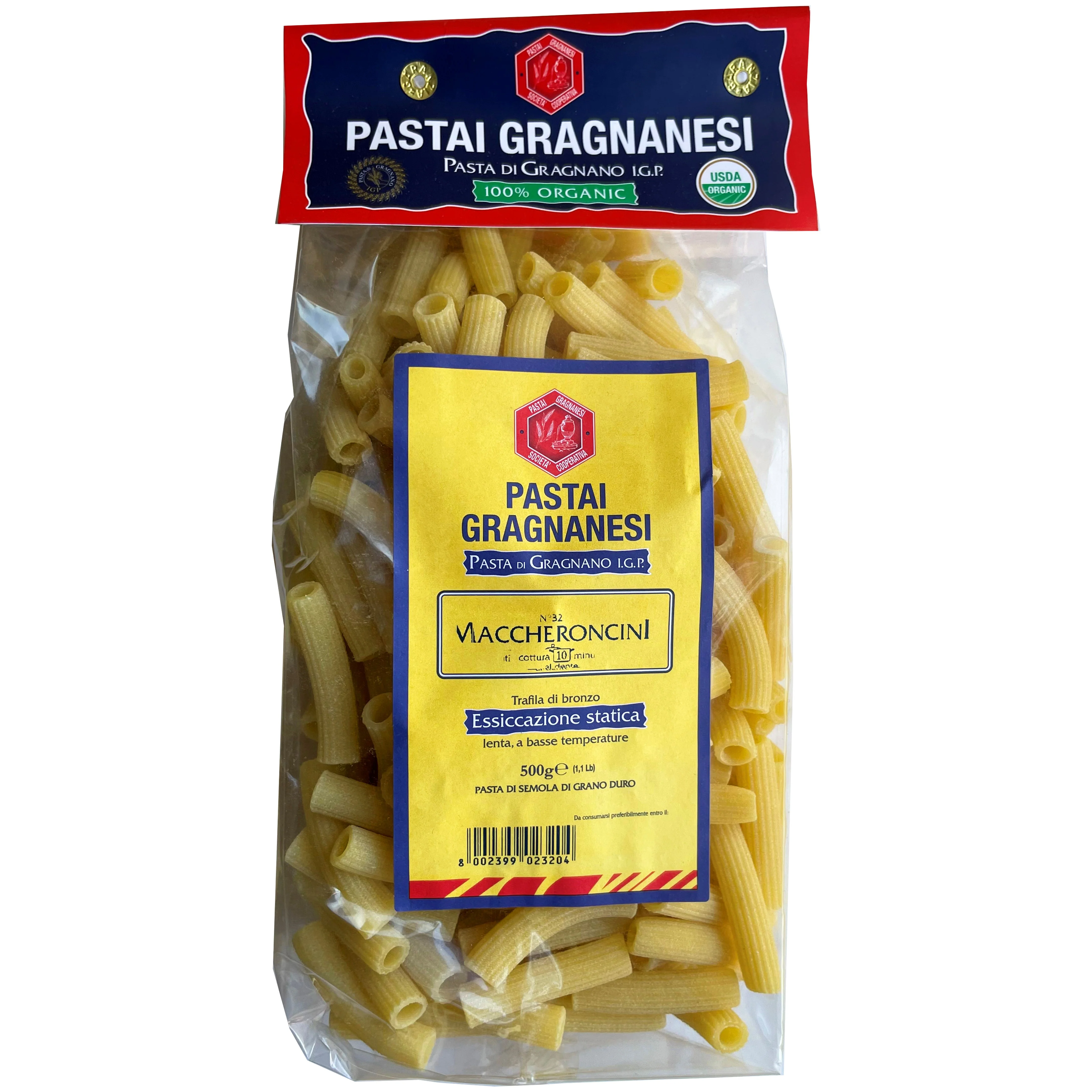 Maccheroncini Pastai Gragnanesi - Pasta di Gragnano IGP - Italian Organic Pasta